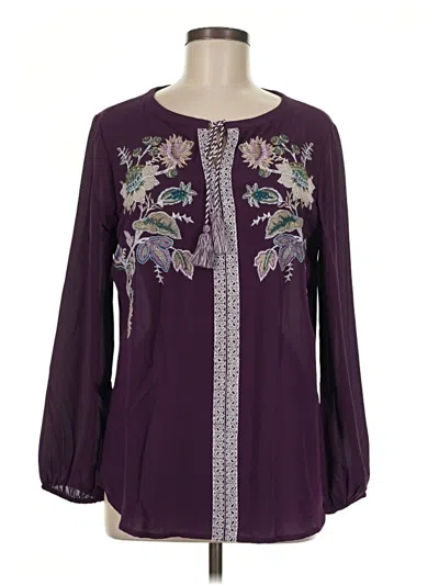 Pre-owned Chico's Long Sleeve Blouse In Purple