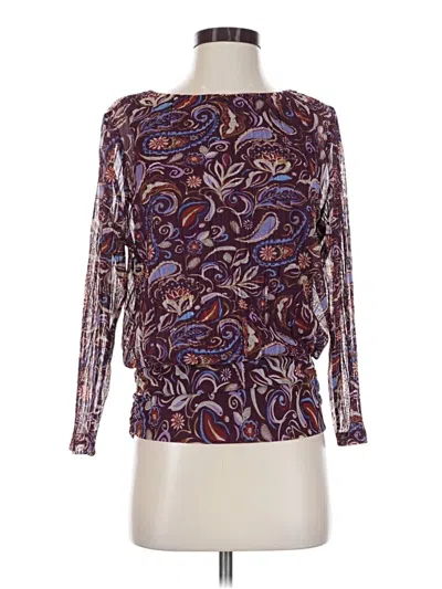Pre-owned Chico's Long Sleeve Blouse In Purple