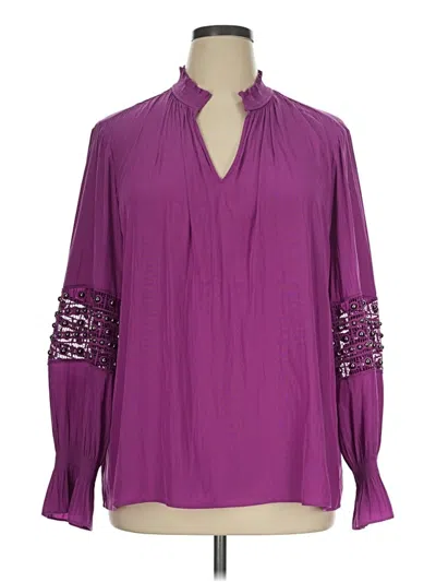 Pre-owned Chico's Long Sleeve Blouse In Purple