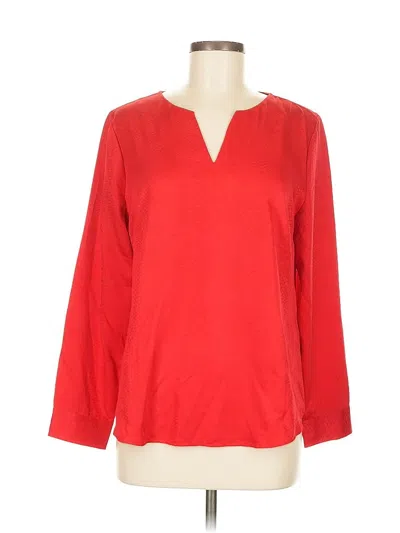 Pre-owned Chico's Long Sleeve Blouse In Red