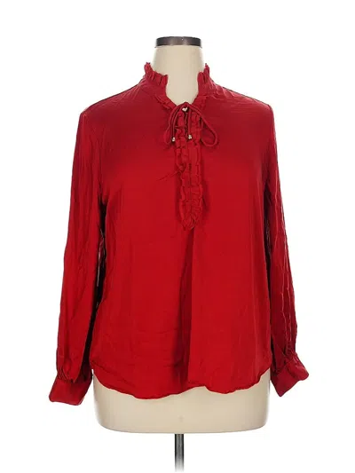 Pre-owned Chico's Long Sleeve Blouse In Red