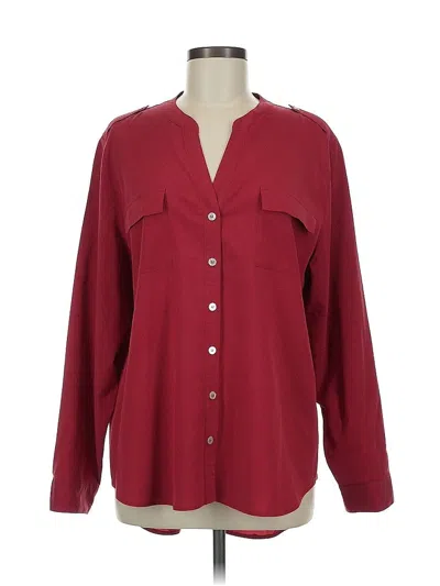 Pre-owned Chico's Long Sleeve Blouse In Red