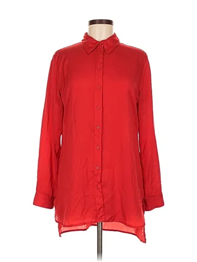 Pre-owned Chico's Long Sleeve Blouse In Red