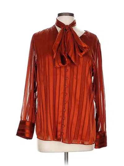 Pre-owned Chico's Long Sleeve Blouse In Red