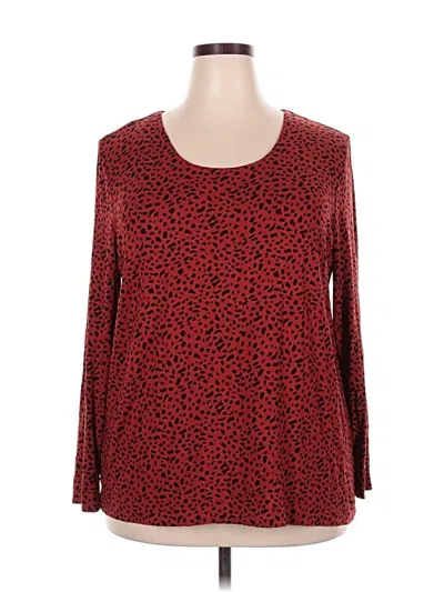 Pre-owned Chico's Long Sleeve Blouse In Red