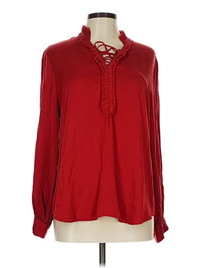Pre-owned Chico's Long Sleeve Blouse In Red
