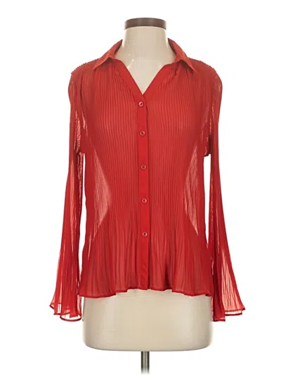 Pre-owned Chico's Long Sleeve Blouse In Red