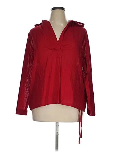 Pre-owned Chico's Long Sleeve Blouse In Red