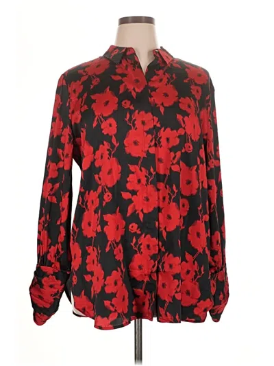 Pre-owned Chico's Long Sleeve Blouse In Red