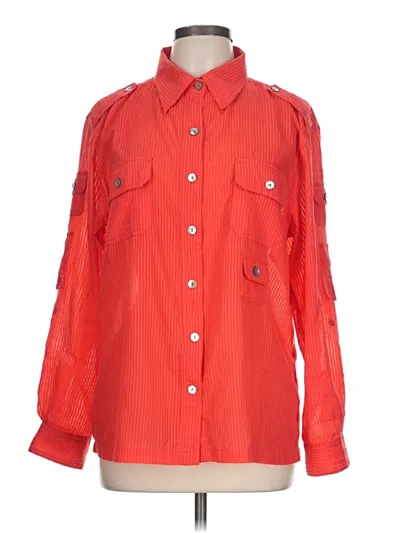 Pre-owned Chico's Long Sleeve Blouse In Red