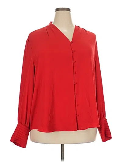 Pre-owned Chico's Long Sleeve Blouse In Red