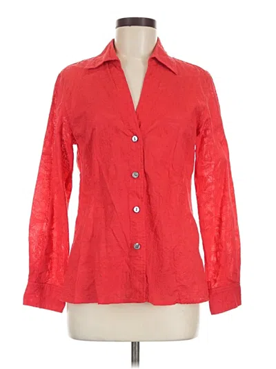Pre-owned Chico's Long Sleeve Blouse In Red
