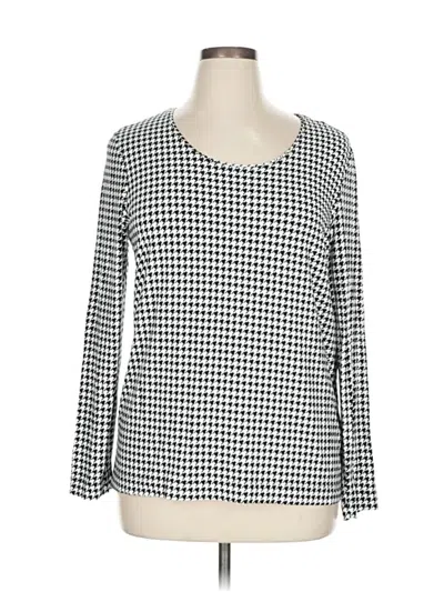 Pre-owned Chico's Long Sleeve Blouse In Silver