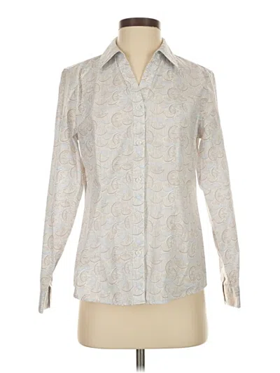 Pre-owned Chico's Long Sleeve Blouse In Silver