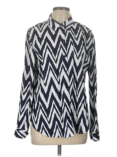 Pre-owned Chico's Long Sleeve Blouse In Silver