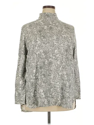Pre-owned Chico's Long Sleeve Blouse In Silver