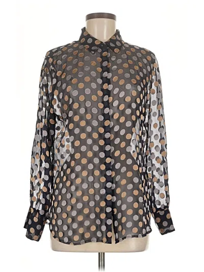 Pre-owned Chico's Long Sleeve Blouse In Silver