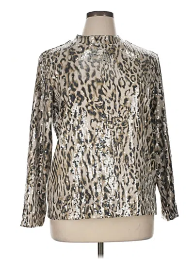 Pre-owned Chico's Long Sleeve Blouse In Silver