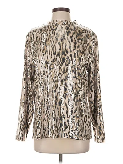 Pre-owned Chico's Long Sleeve Blouse In Silver