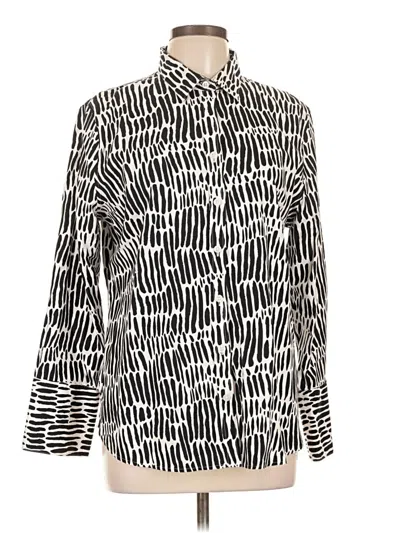 Pre-owned Chico's Long Sleeve Blouse In Silver