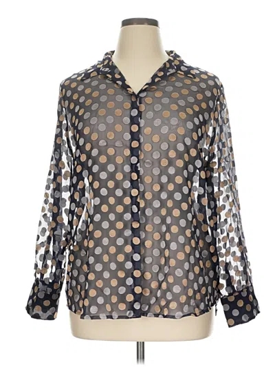 Pre-owned Chico's Long Sleeve Blouse In Silver