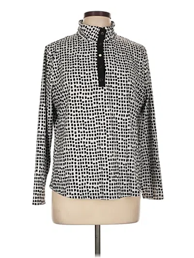 Pre-owned Chico's Long Sleeve Blouse In Silver