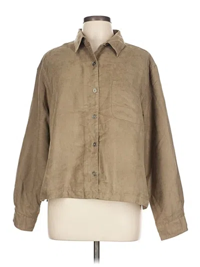 Pre-owned Chico's Long Sleeve Blouse In Tan