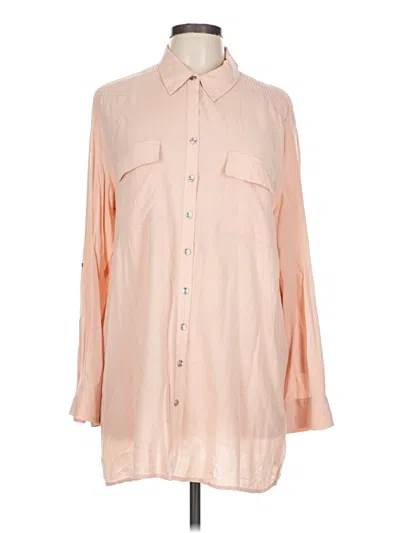 Pre-owned Chico's Long Sleeve Blouse In Tan