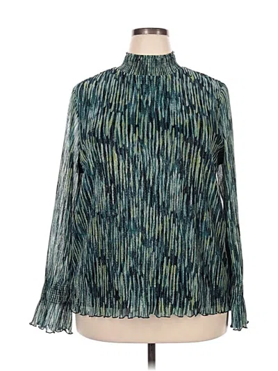 Pre-owned Chico's Long Sleeve Blouse In Teal