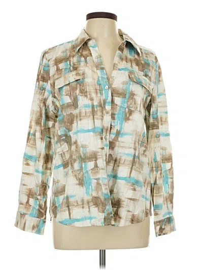 Pre-owned Chico's Long Sleeve Blouse In Teal