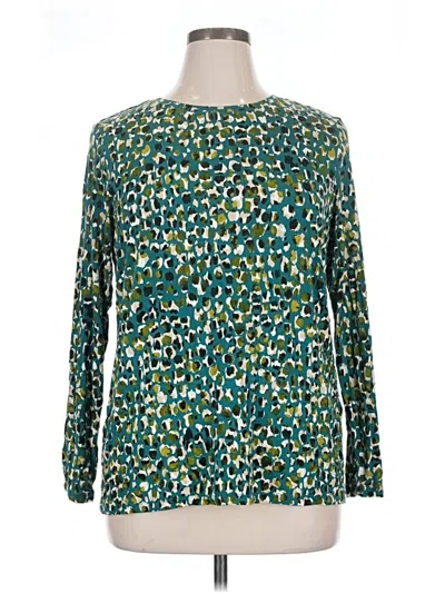 Pre-owned Chico's Long Sleeve Blouse In Teal