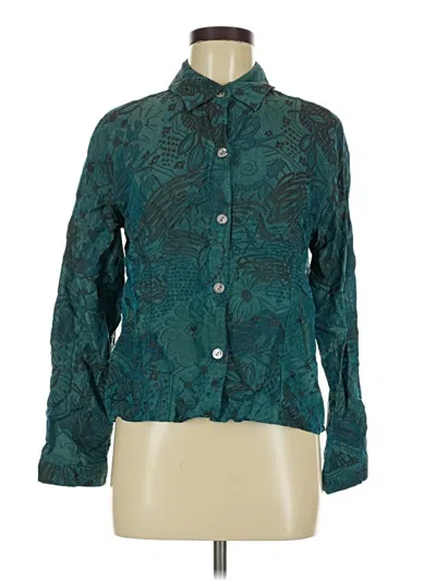 Pre-owned Chico's Long Sleeve Blouse In Teal