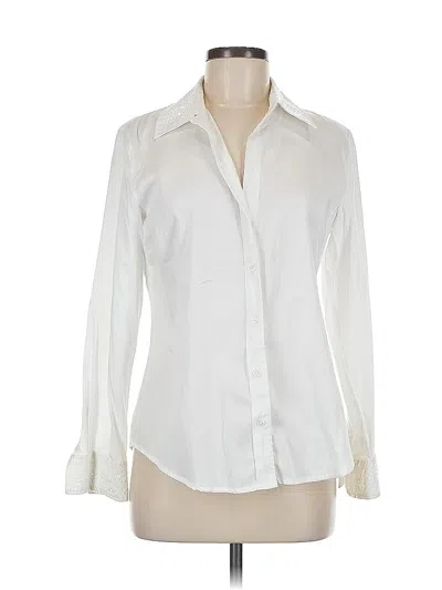 Pre-owned Chico's Long Sleeve Blouse In White