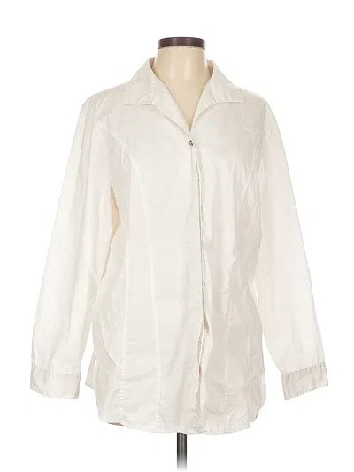 Pre-owned Chico's Long Sleeve Blouse In White
