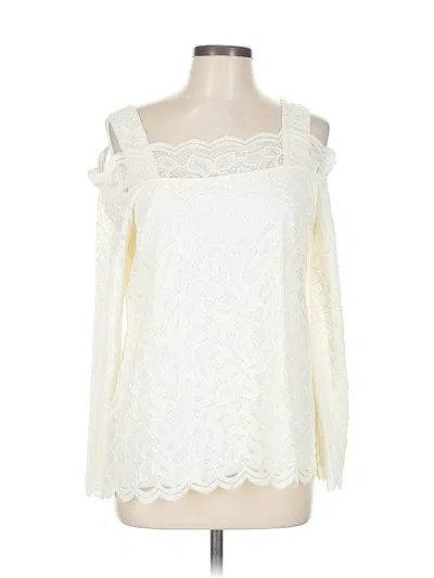 Pre-owned Chico's Long Sleeve Blouse In White