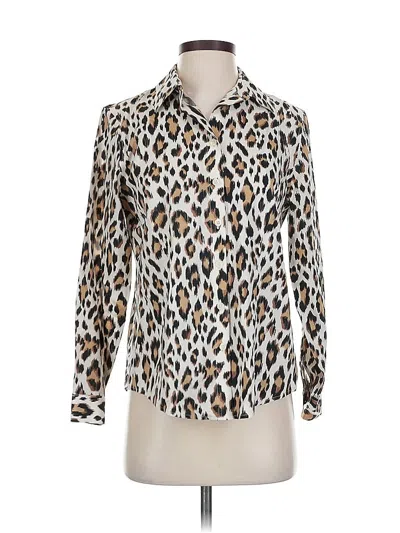 Pre-owned Chico's Long Sleeve Blouse In White