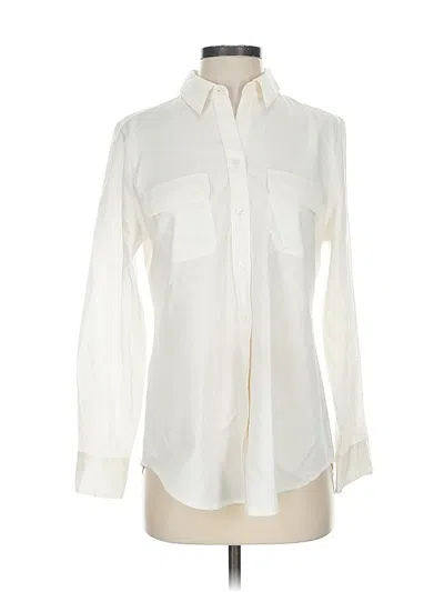 Pre-owned Chico's Long Sleeve Blouse In White