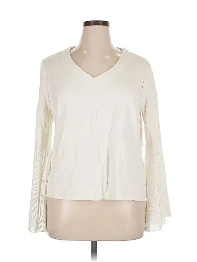 Pre-owned Chico's Long Sleeve Blouse In White