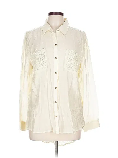 Pre-owned Chico's Long Sleeve Blouse In White