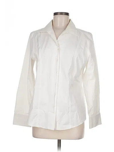 Pre-owned Chico's Long Sleeve Blouse In White