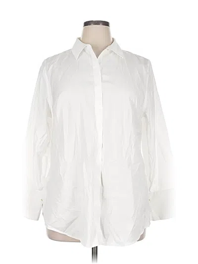 Pre-owned Chico's Long Sleeve Blouse In White
