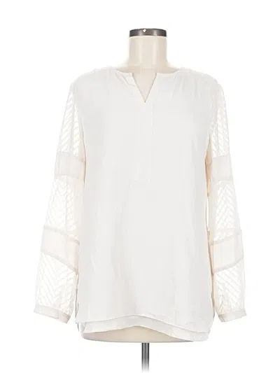 Pre-owned Chico's Long Sleeve Blouse In White