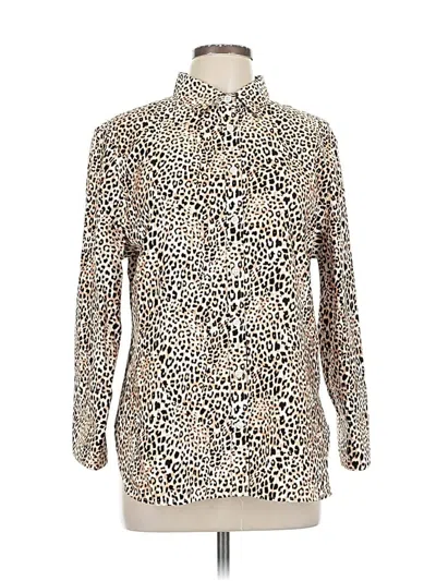 Pre-owned Chico's Long Sleeve Blouse In White