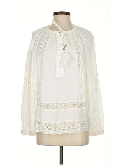 Pre-owned Chico's Long Sleeve Blouse In White
