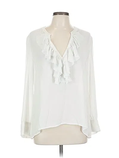 Pre-owned Chico's Long Sleeve Blouse In White
