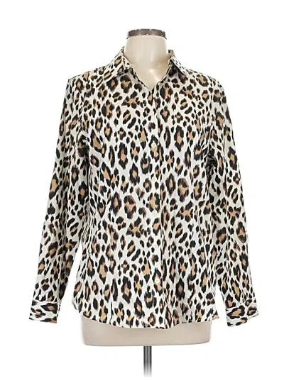 Pre-owned Chico's Long Sleeve Blouse In White