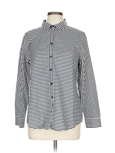 Pre-owned Chico's Long Sleeve Blouse In White