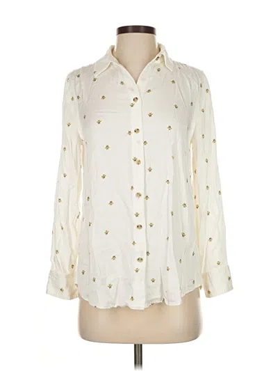 Pre-owned Chico's Long Sleeve Blouse In White