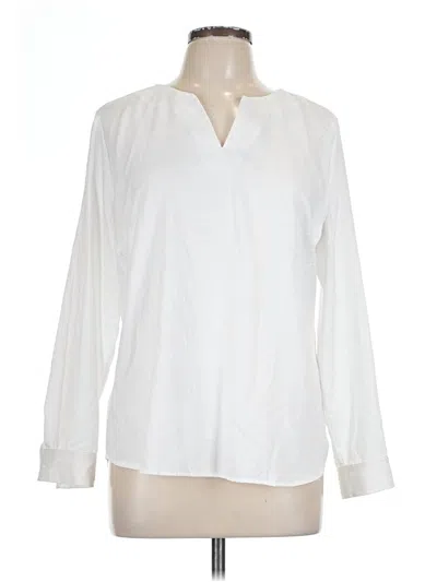 Pre-owned Chico's Long Sleeve Blouse In White