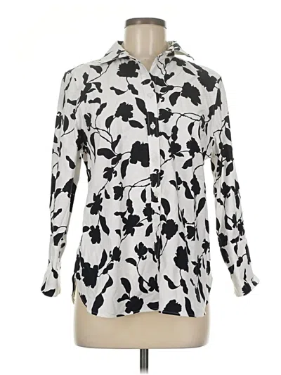Pre-owned Chico's Long Sleeve Blouse In White